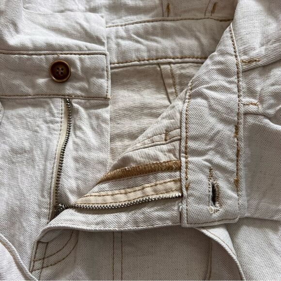 Free People Off White Denim High Waist Paperbag Skirt - Picture 12 of 14